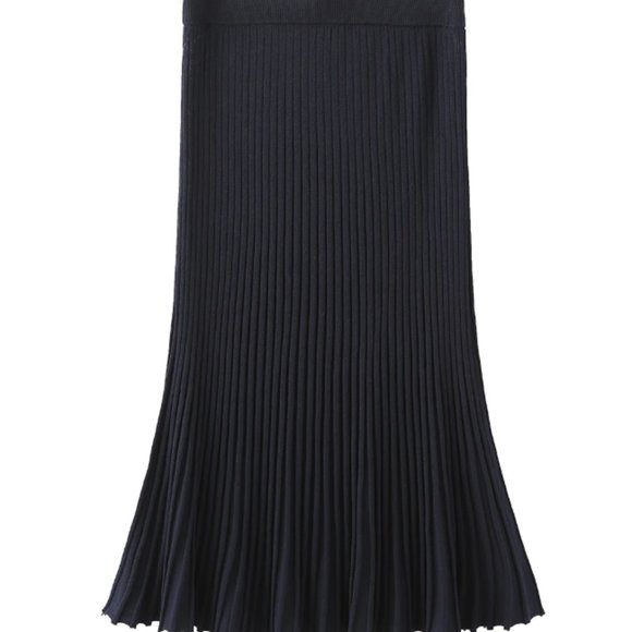 Black Accordion Pleat Maxi Skirt - Picture 2 of 2